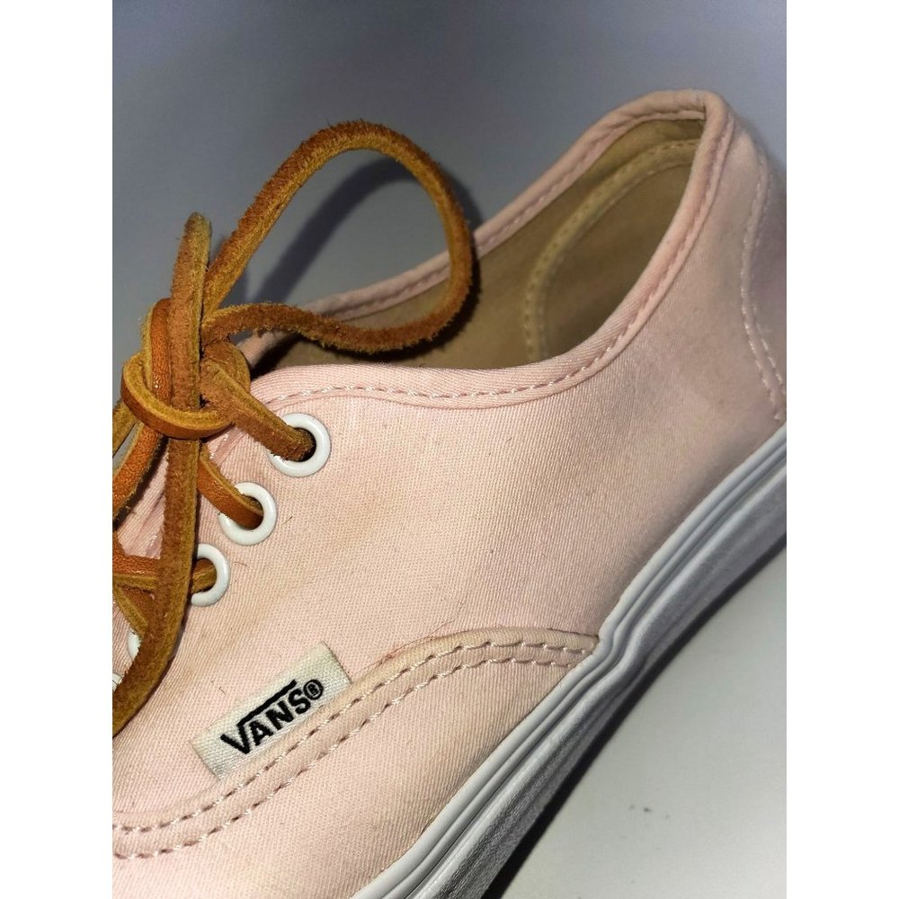 Vans Authentic Light Pink Canvas with Leather Laces Size 5.5 Mens 7 Wos 1315 - Picture 10 of 12